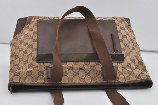 Authentic GUCCI Vintage Shoulder Tote Bag GG Canvas Leather 0190426 Brown 1059I