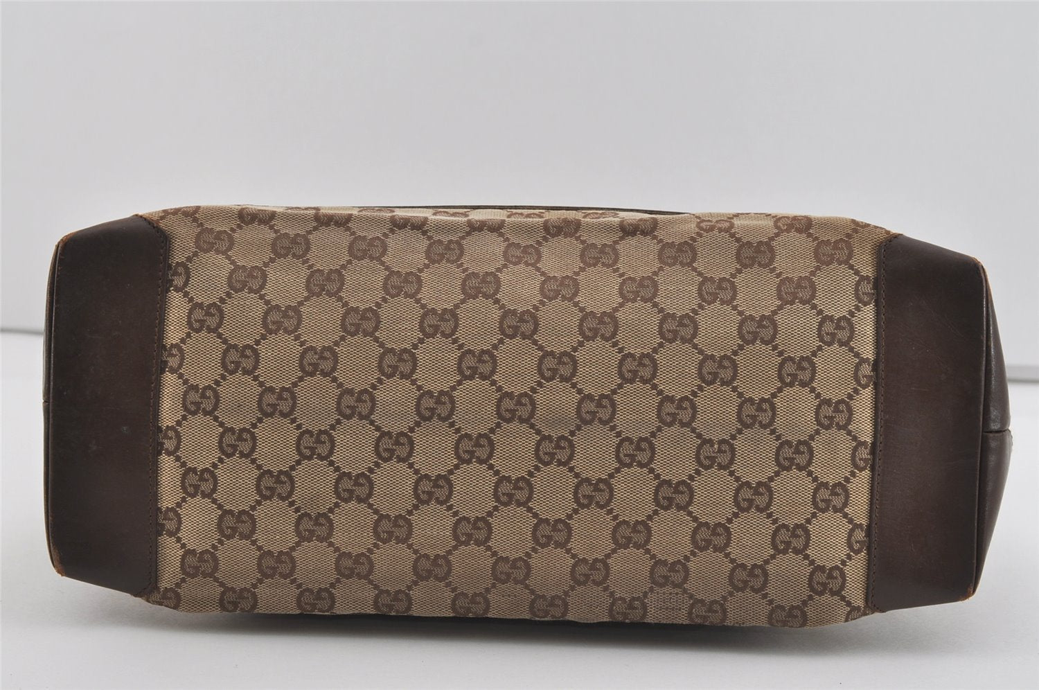 Authentic GUCCI Vintage Shoulder Tote Bag GG Canvas Leather 0190426 Brown 1059I