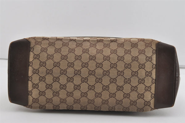Authentic GUCCI Vintage Shoulder Tote Bag GG Canvas Leather 0190426 Brown 1059I
