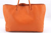 Authentic FENDI Selleria Shoulder Tote Bag Leather Orange 1061D