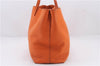 Authentic FENDI Selleria Shoulder Tote Bag Leather Orange 1061D