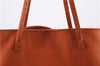 Authentic FENDI Selleria Shoulder Tote Bag Leather Orange 1061D