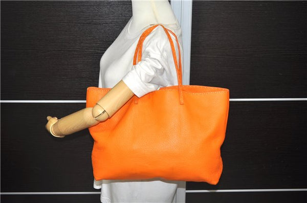 Authentic FENDI Selleria Shoulder Tote Bag Leather Orange 1061D