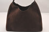 Authentic GUCCI Vintage Shoulder Hand Bag Purse Suede Leather Brown  1061I
