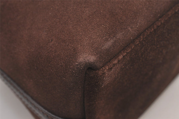 Authentic GUCCI Vintage Shoulder Hand Bag Purse Suede Leather Brown  1061I