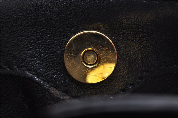 Authentic GUCCI Bamboo 2Way Hand Shoulder Cross Body Bag Leather Black 1062I