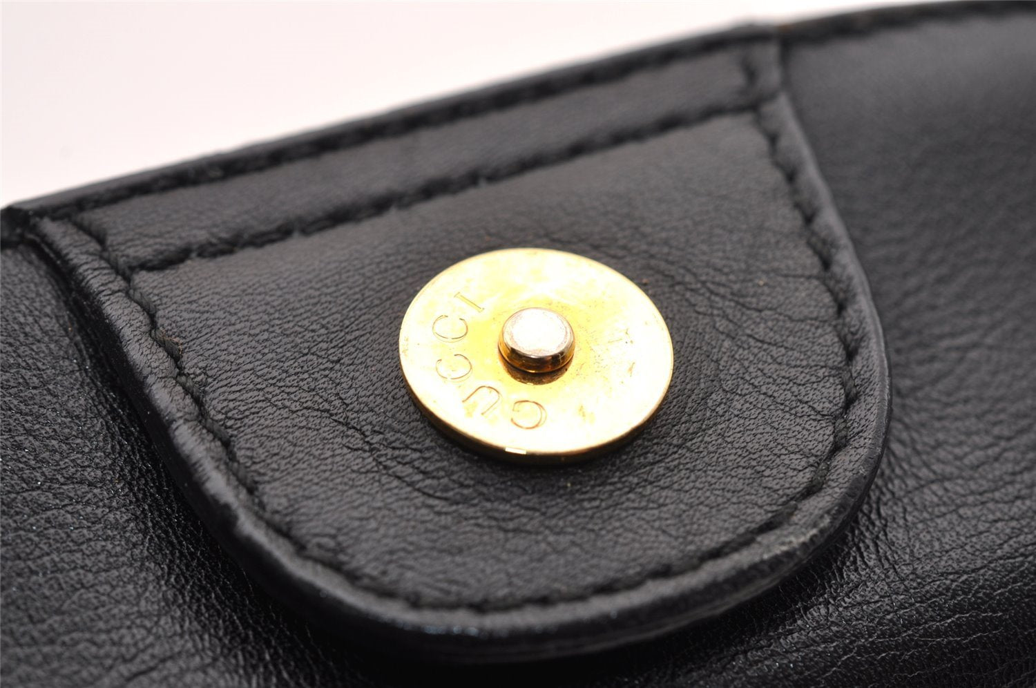 Authentic GUCCI Bamboo 2Way Hand Shoulder Cross Body Bag Leather Black 1062I