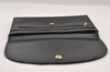 Authentic MARIO VALENTINO Vintage Logo Clutch Hand Bag Purse Leather Black 1064I