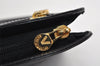 Authentic MARIO VALENTINO Vintage Logo Clutch Hand Bag Purse Leather Black 1065I