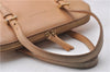 Authentic BURBERRY Vintage Leather Hand Bag Purse Beige 1066D