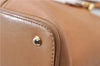 Authentic BURBERRY Vintage Leather Hand Bag Purse Beige 1066D