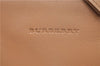 Authentic BURBERRY Vintage Leather Hand Bag Purse Beige 1066D