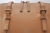 Authentic BURBERRY Vintage Leather Hand Bag Purse Beige 1066D