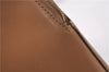 Authentic BURBERRY Vintage Leather Hand Bag Purse Beige 1066D