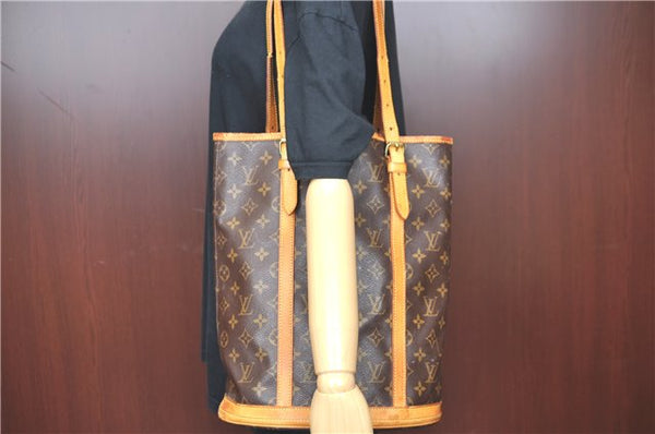 Authentic Louis Vuitton Monogram Bucket GM Shoulder Bag M42236 LV 1067A