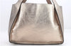 Authentic Stella McCartney Punching Tote Bag Leather Gold 1068D