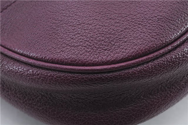 Authentic BURBERRY Vintage Leather Shoulder Hand Bag Purse Purple 1069D