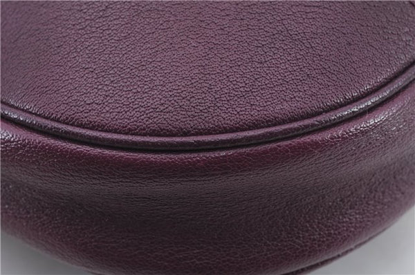 Authentic BURBERRY Vintage Leather Shoulder Hand Bag Purse Purple 1069D