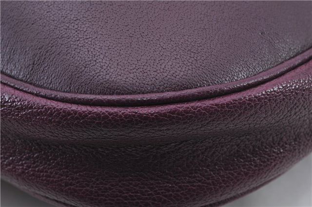 Authentic BURBERRY Vintage Leather Shoulder Hand Bag Purse Purple 1069D