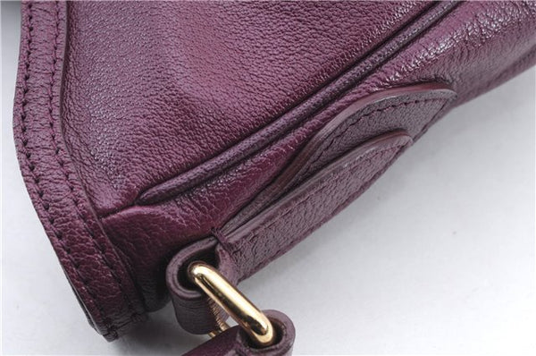 Authentic BURBERRY Vintage Leather Shoulder Hand Bag Purse Purple 1069D