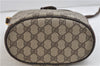 Authentic GUCCI Web Sherry Line Shoulder Cross Bag GG PVC Leather Brown 1070D