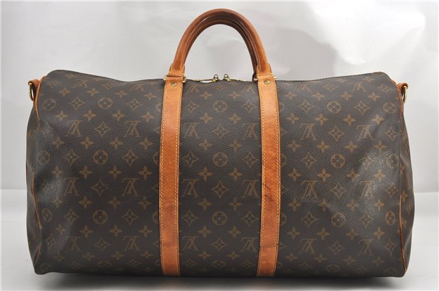 Authentic Louis Vuitton Monogram Keepall Bandouliere 50 M41416 Boston Bag 1070G