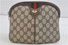 Auth GUCCI Web Sherry Line Shoulder Cross Body Bag GG PVC Leather Brown 1071D