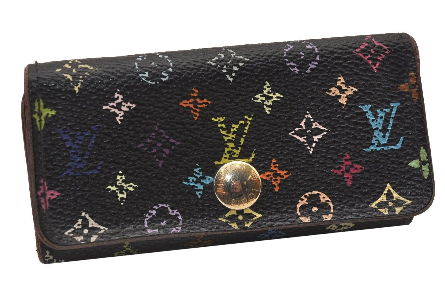 Louis Vuitton Monogram Multicolor Multicles 4 Key Case M93732 Black Pink 1072I