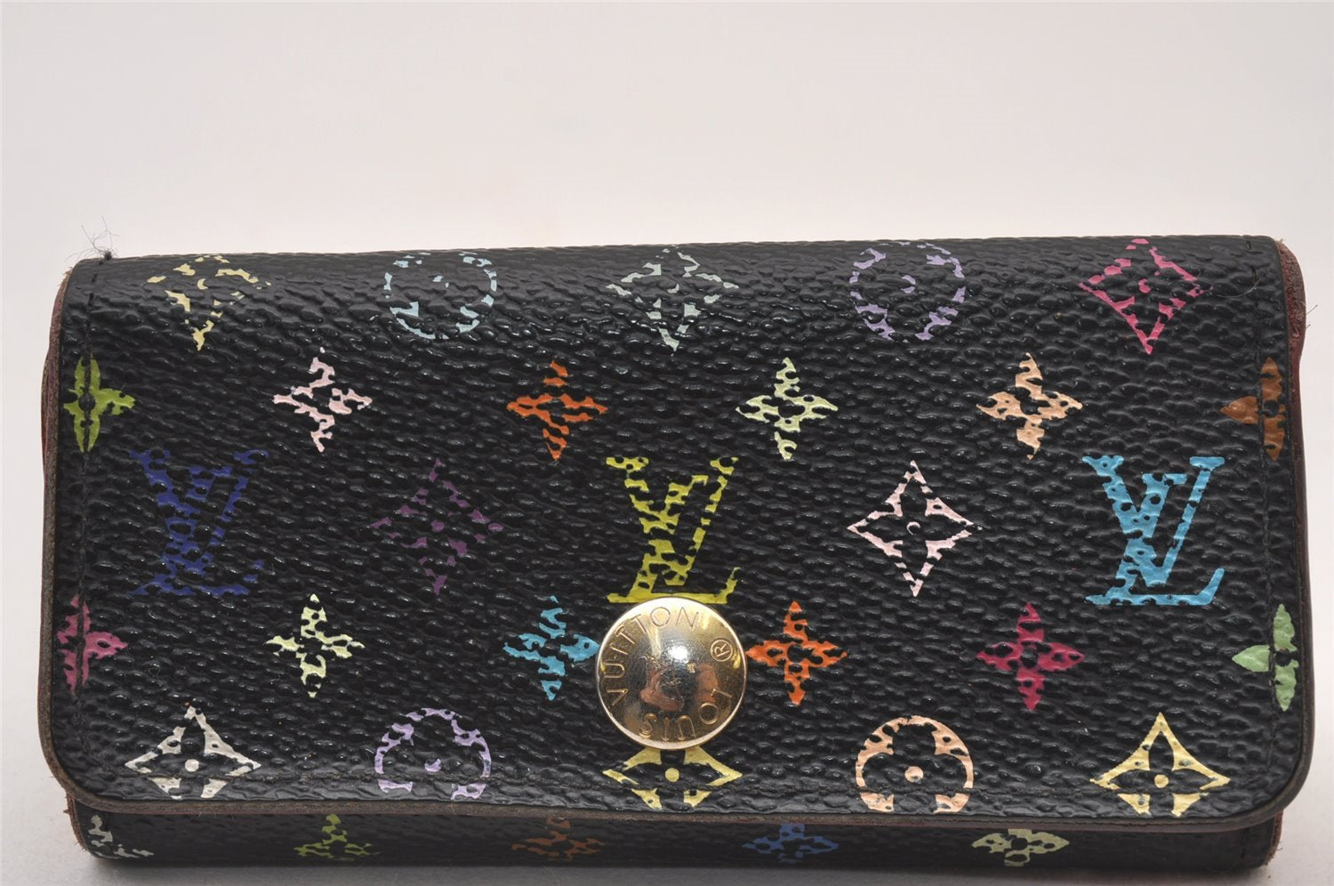 Louis Vuitton Monogram Multicolor Multicles 4 Key Case M93732 Black Pink 1072I