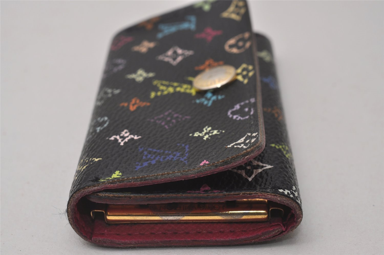 Louis Vuitton Monogram Multicolor Multicles 4 Key Case M93732 Black Pink 1072I