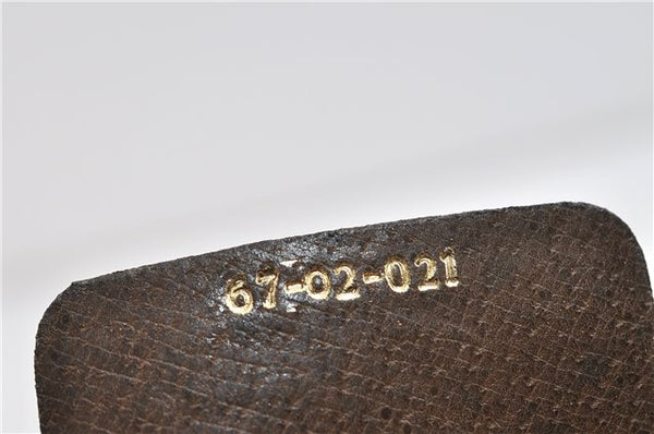 Authentic GUCCI Hand Shoulder Bag GG PVC Leather Brown 1073D