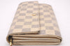 Authentic Louis Vuitton Damier Azur Portefeuille Sarah Wallet N61735 LV 1075I