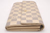 Authentic Louis Vuitton Damier Azur Portefeuille Sarah Wallet N61735 LV 1075I