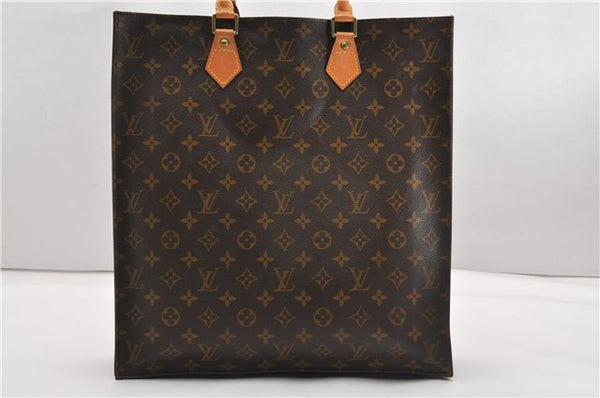 Authentic Louis Vuitton Monogram Sac Plat Hand Tote Bag M51140 LV 1076G