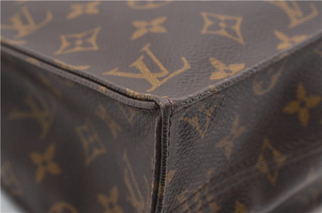 Authentic Louis Vuitton Monogram Sac Plat Hand Tote Bag M51140 LV 1076G