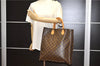 Authentic Louis Vuitton Monogram Sac Plat Hand Tote Bag M51140 LV 1076G