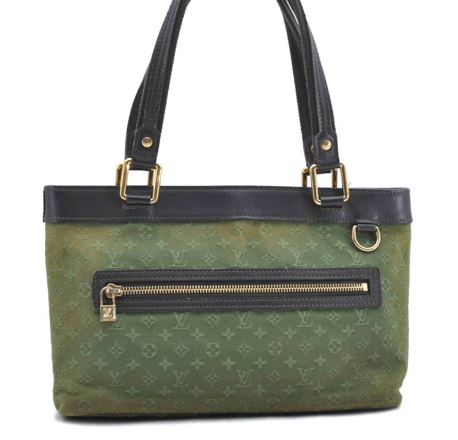 Auth LOUIS VUITTON Monogram Mini Lucille PM Hand Bag Green Khaki M92682 LV 1078C