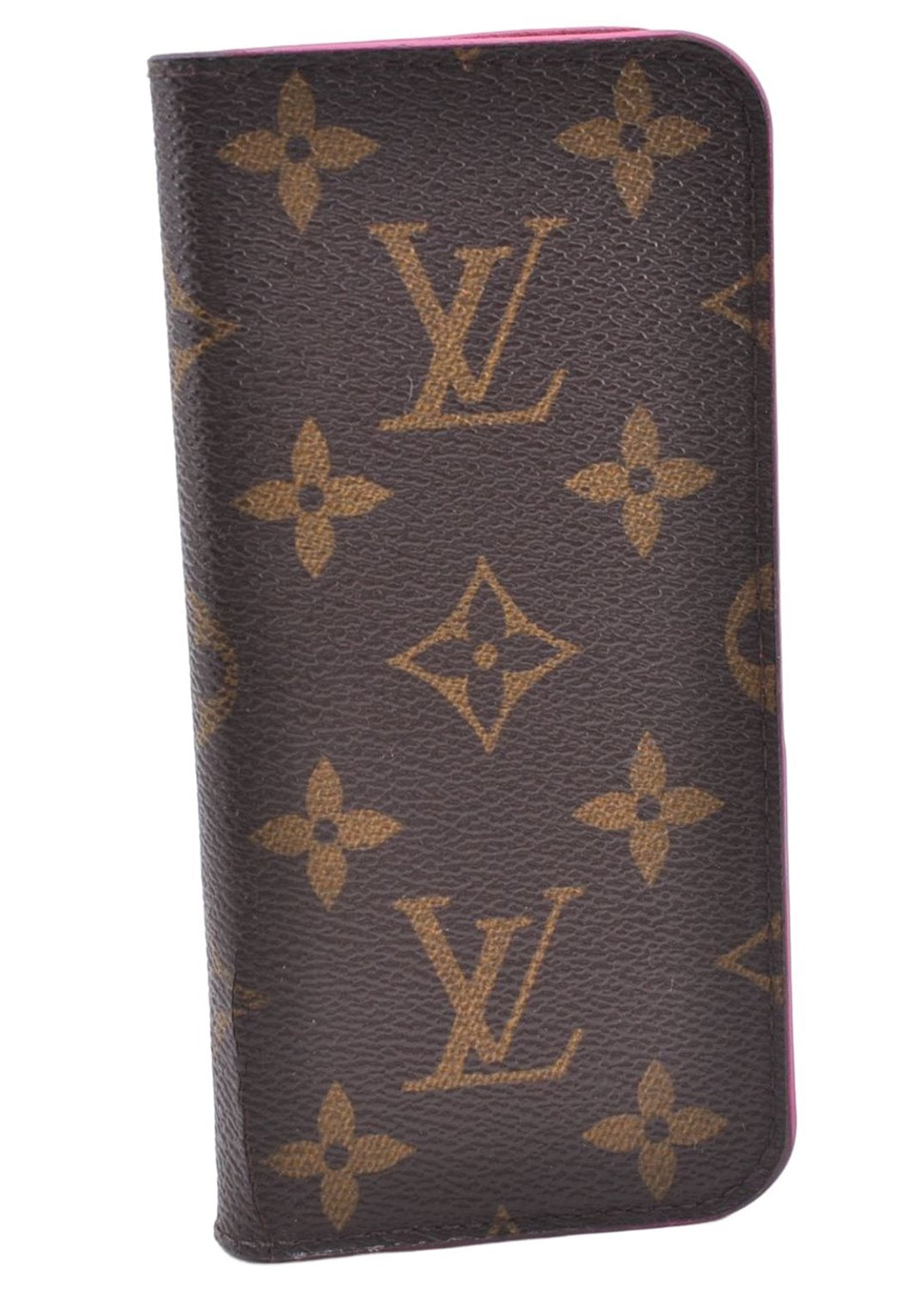 Authentic Louis Vuitton Monogram Folio Iphone 7 8 Case Pink M61906 LV 1079E