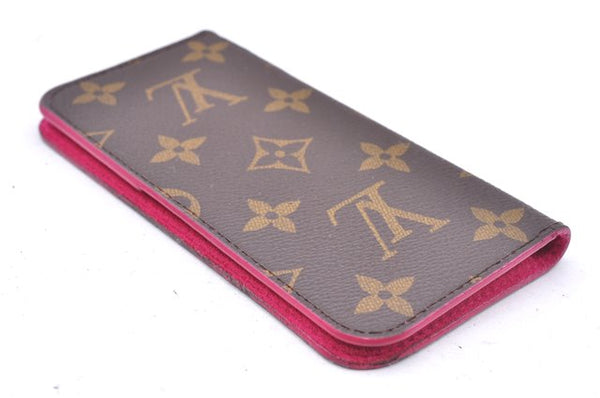 Authentic Louis Vuitton Monogram Folio Iphone 7 8 Case Pink M61906 LV 1079E