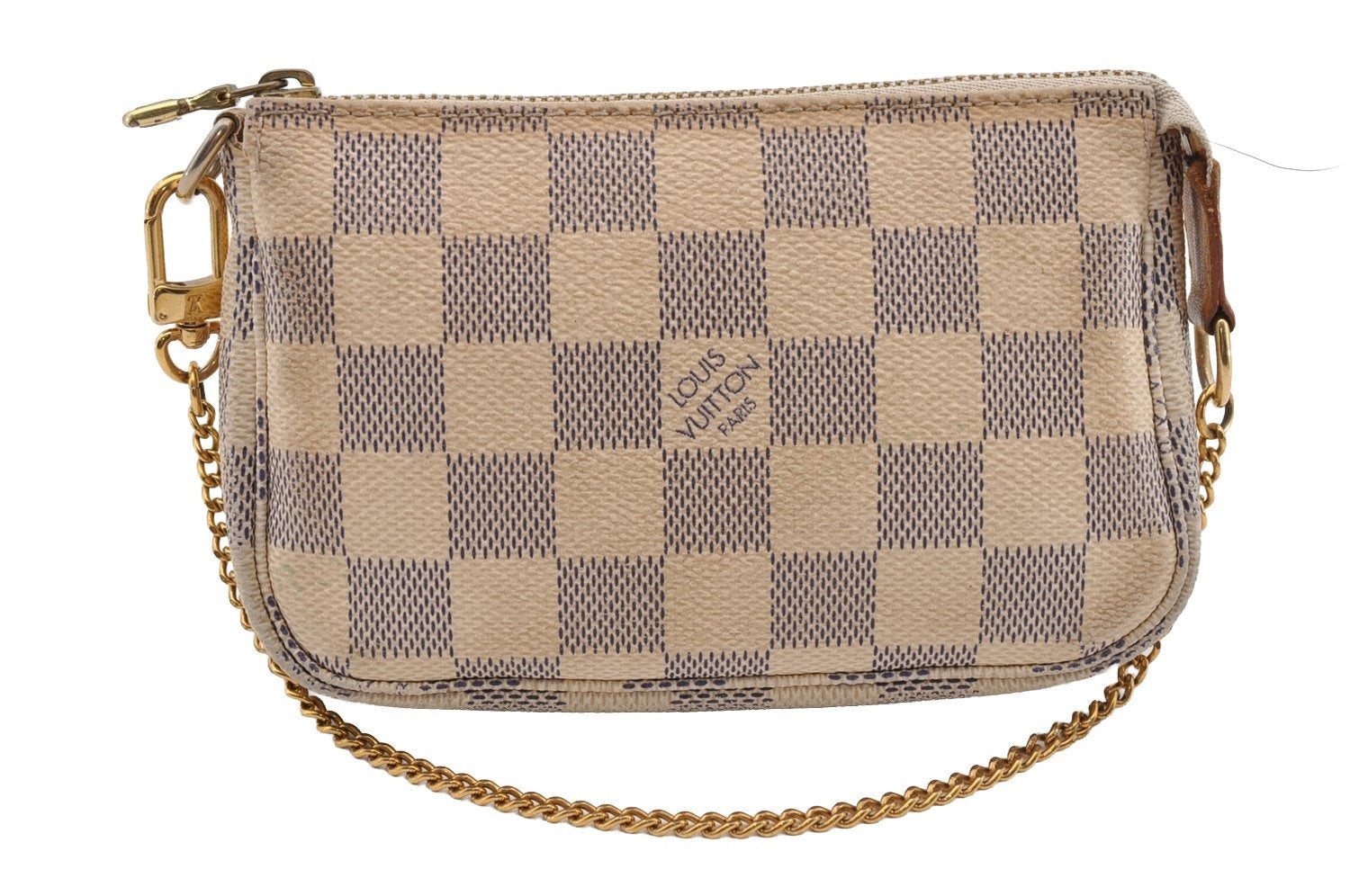Authentic Louis Vuitton Damier Azur Mini Pochette Accessoires N58010 Pouch 1080I