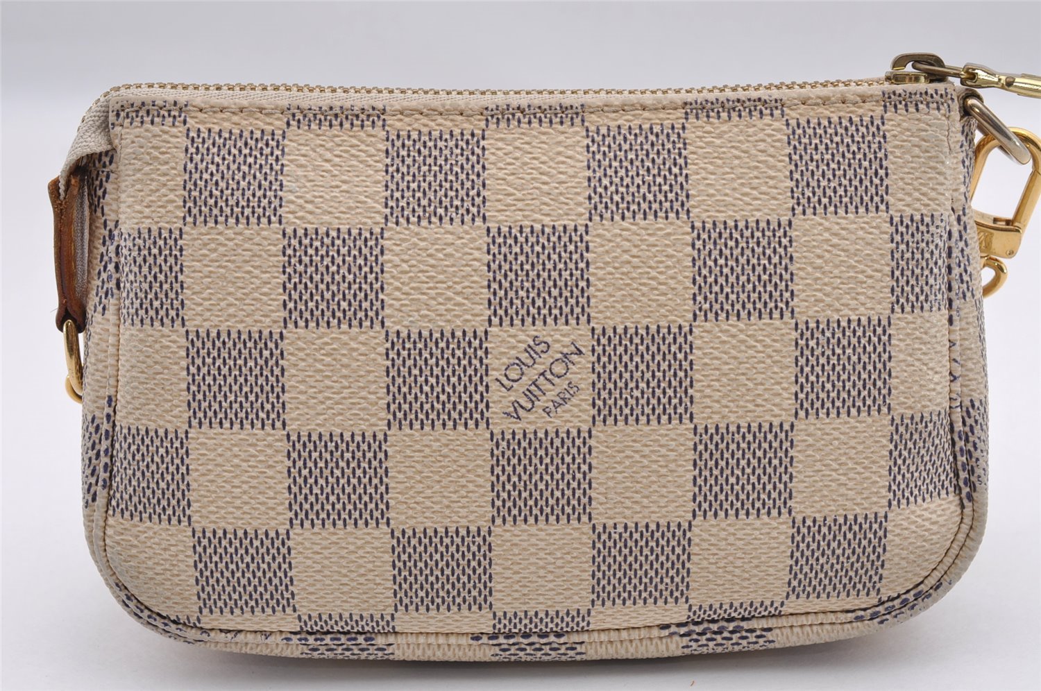 Authentic Louis Vuitton Damier Azur Mini Pochette Accessoires N58010 Pouch 1080I