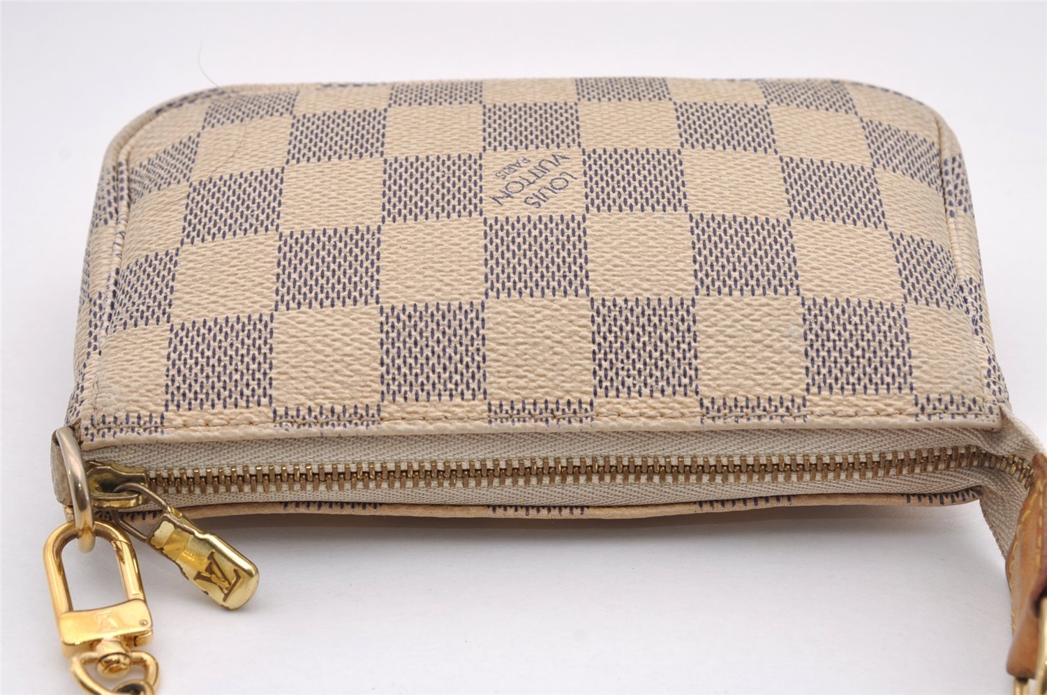 Authentic Louis Vuitton Damier Azur Mini Pochette Accessoires N58010 Pouch 1080I