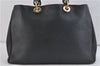 Auth Christian Dior Diorissimo 2Way Shoulder Hand Bag Leather Black CD 1081D