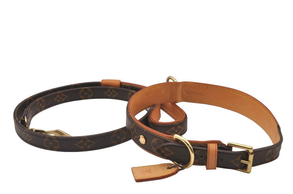 Louis Vuitton Monogram Collier Baxter GM M58070 Leash Baxter GM M58055 Set 1082I