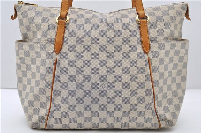 Authentic Louis Vuitton Damier Azur Totally MM Tote Bag N51262 LV 1083D