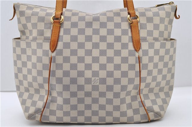 Authentic Louis Vuitton Damier Azur Totally MM Tote Bag N51262 LV 1083D