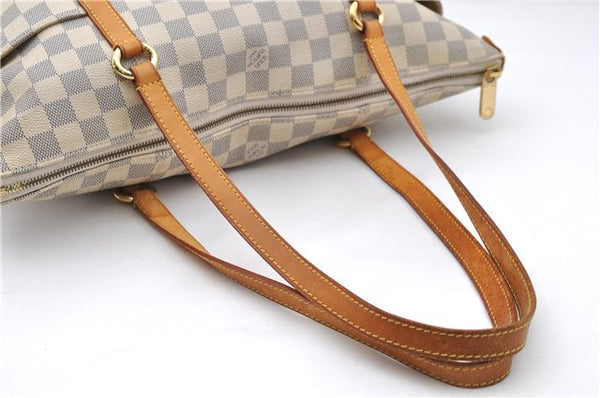 Authentic Louis Vuitton Damier Azur Totally MM Tote Bag N51262 LV 1083D