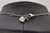 Auth Christian Dior Silver Tone Bijou Butterfly Chain Pendant Necklace 1084I