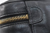 Authentic CHANEL Calf Skin Matelasse Vanity Hand Bag Black CC 1086D