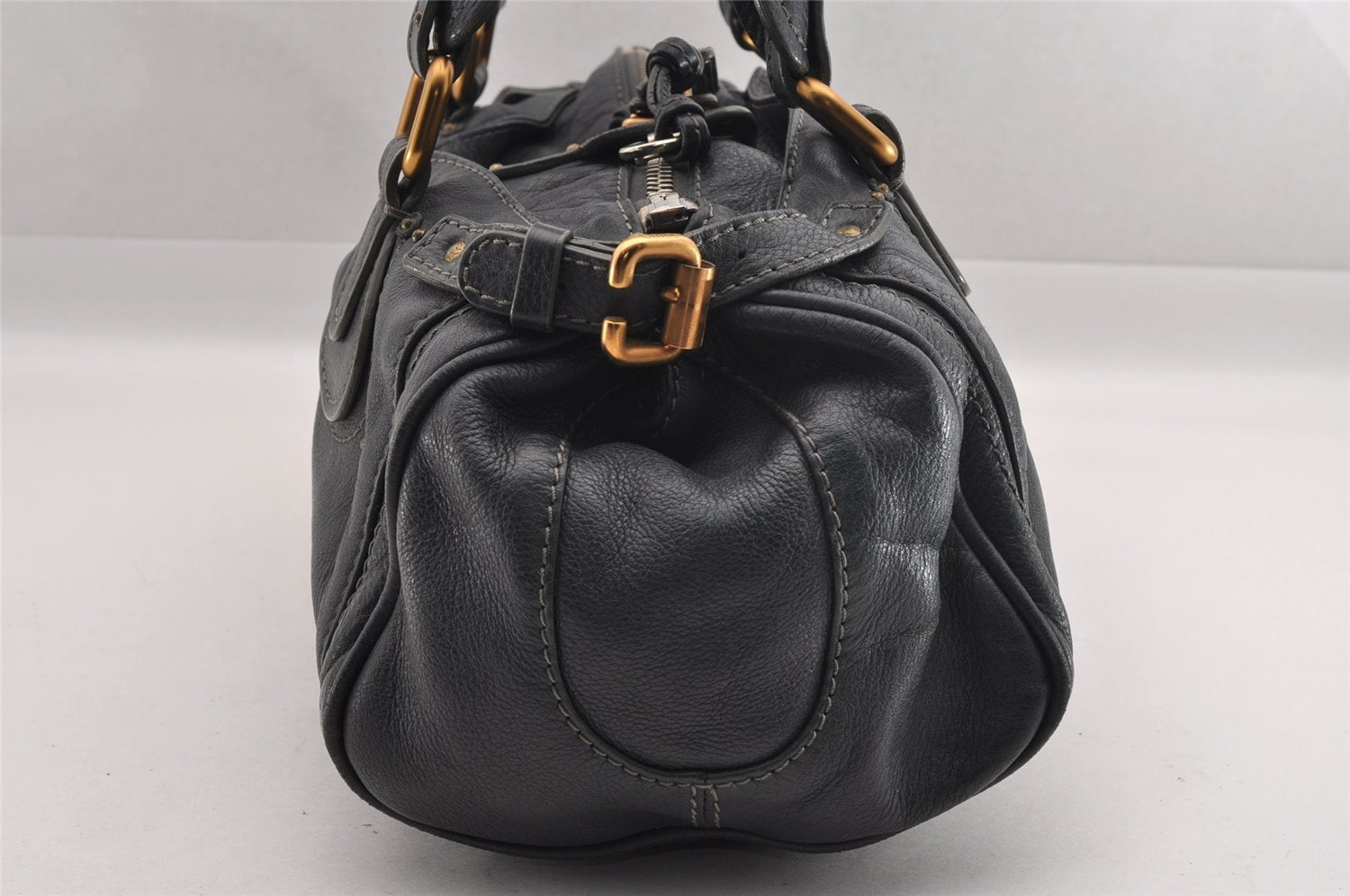 Authentic Chloe Paddington Vintage Leather Shoulder Hand Bag Purse Black 1086I